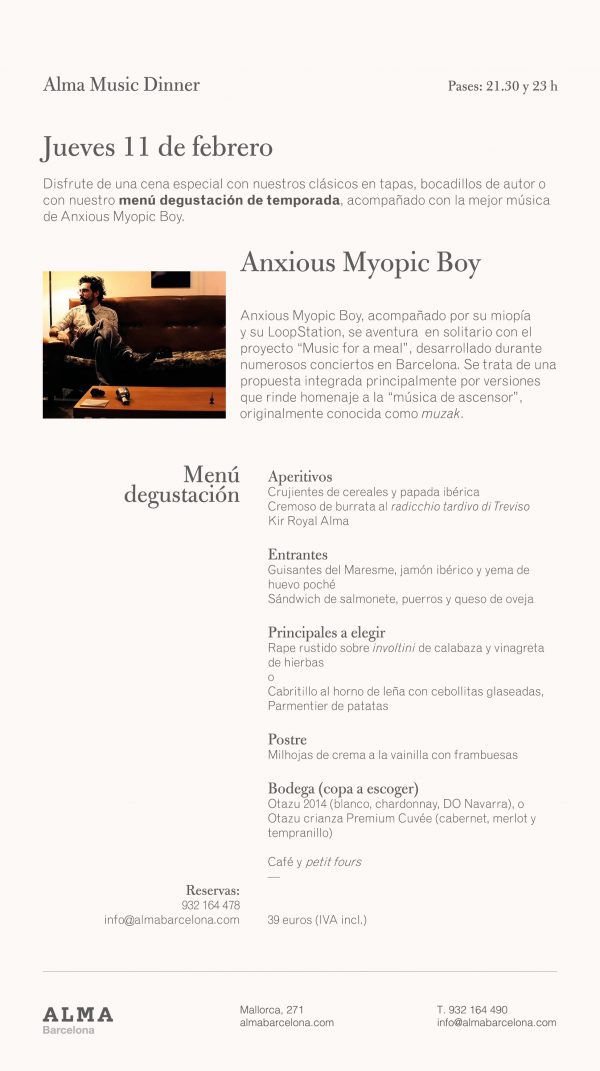 anxious myopic boy alma music dinner muzak