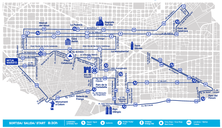 mapa marato barcelona